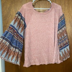 Western printed sweater shirt